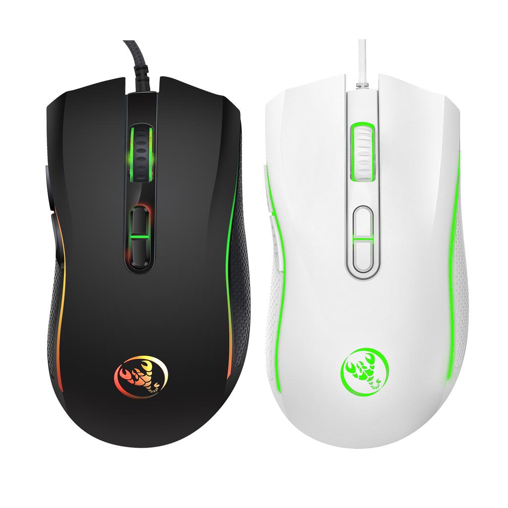 A869 HXSJ Colorful Luminous Gaming Mouse Esports Wired Mouse DPI Four Levels Adjustable Up 3200dpi