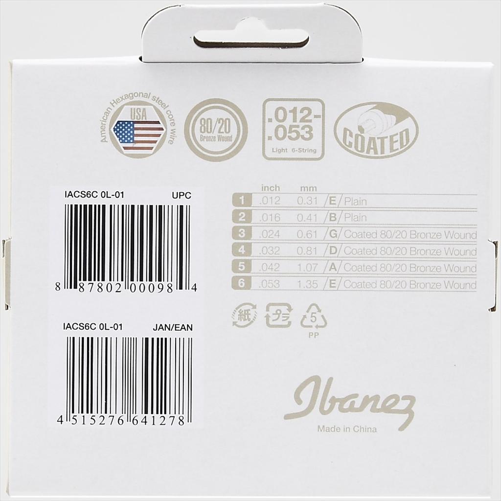 IBANEZ Acoustic Guitar Strings Light Bronze IACS6C