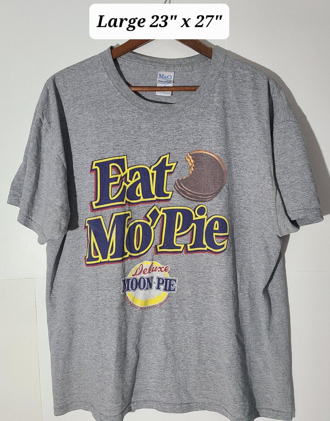 Vintage Y2K Moon Pie Eat Mo Pie Men s Gray Large Promo T-Shirt Unisex T-Shirt S