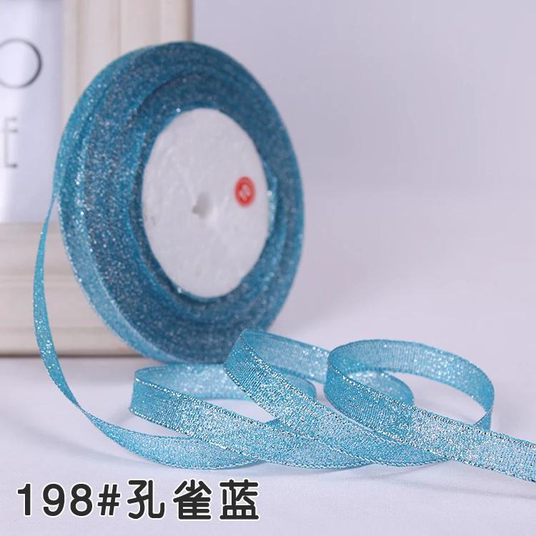 6mm 10mm 15mm 20mm 25mm 40mm 50mm 25 Jardów Złote Srebrne Brokatowe Wstążki Owijanie Prezentów Ślubnych Boże Narodzenie Halloween Impreza DIY Rękodzieło