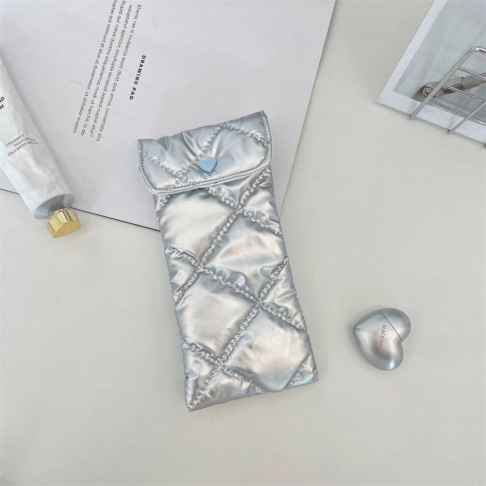 

Глянцевый чехол для очков с хлопковым наполнителем, на кнопке, для хранения солнцезащитных очков, прочный чехол для очков Silver-B