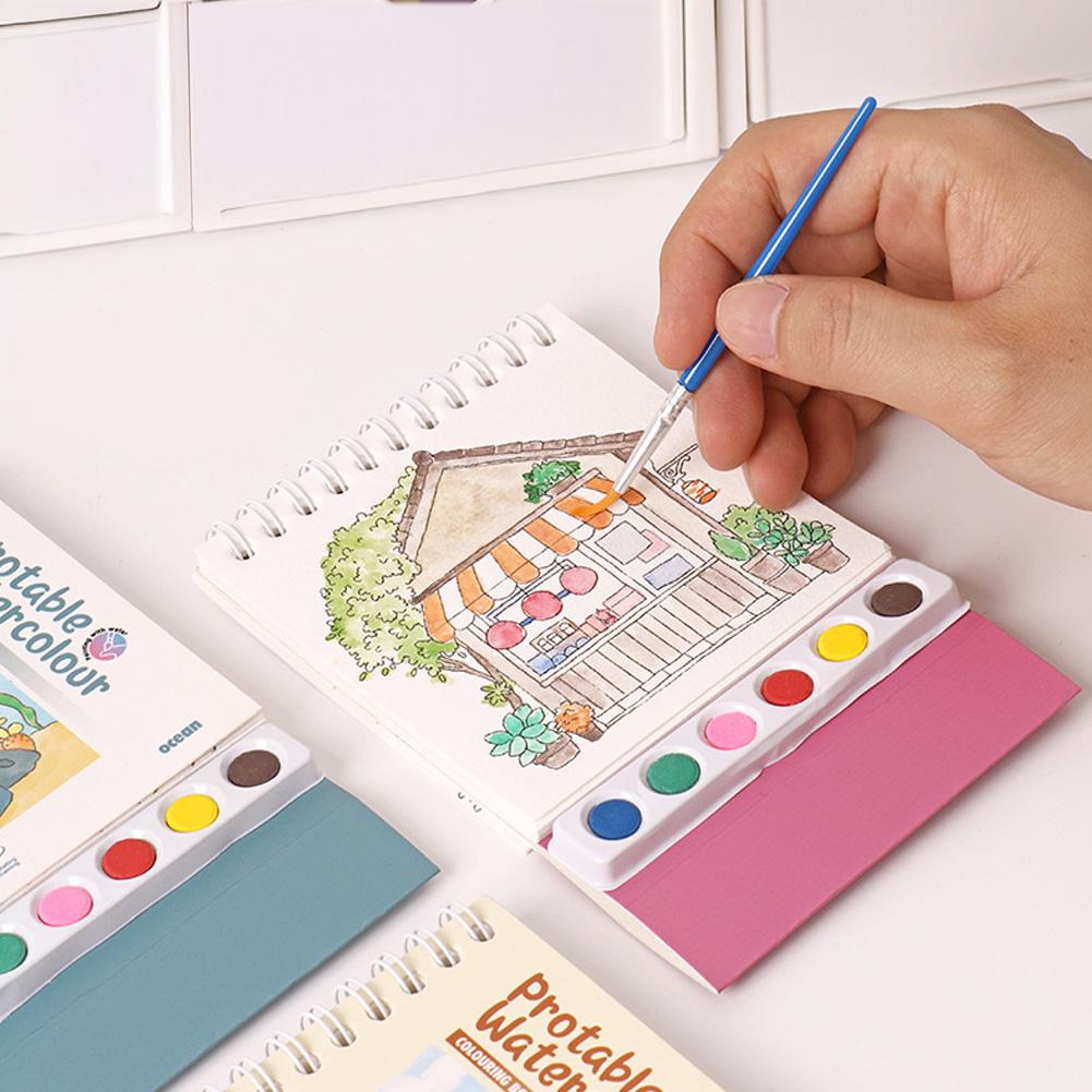 20 Sheet Sketchbook Drawing Picture Book Painting Brush Set Gouache Painting for Students Kids DIY Coloring Book Art Kit