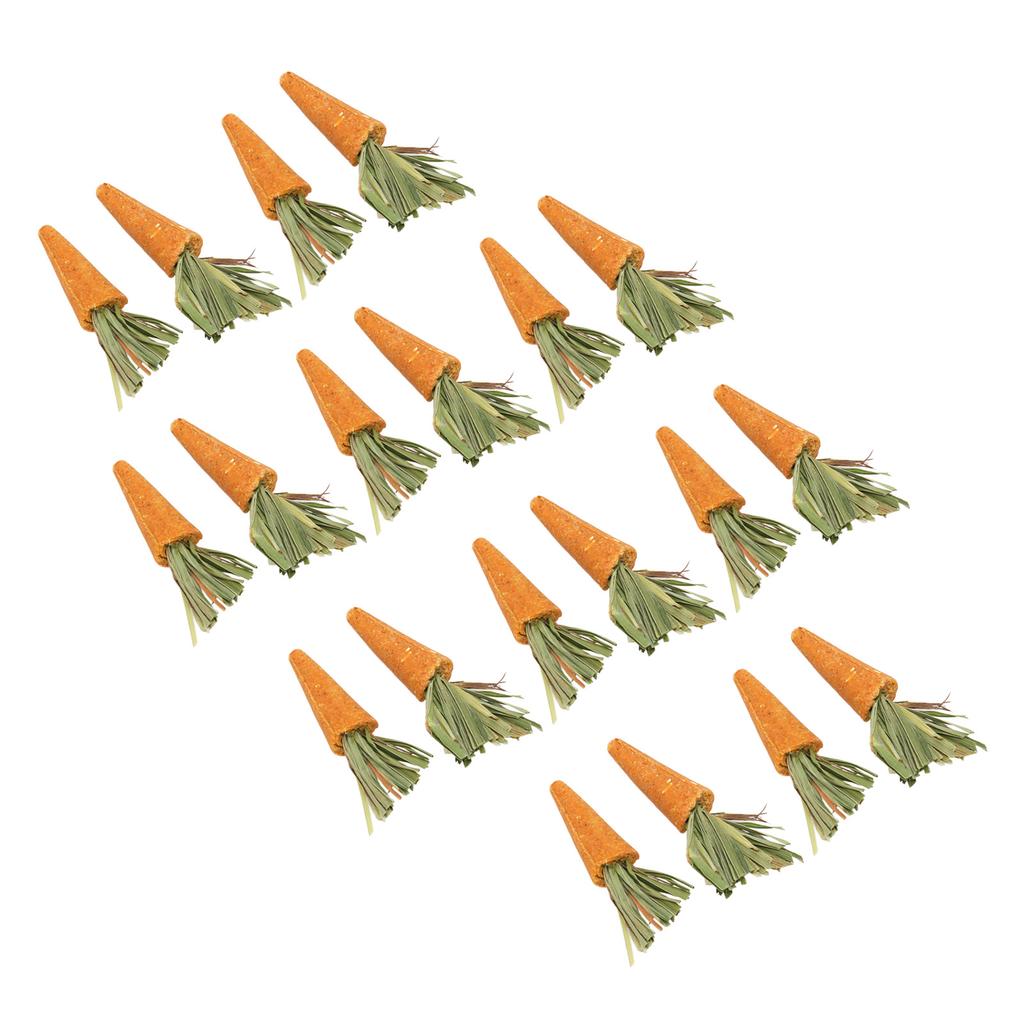 20pcs Carrot Shaped Hamster Toy Teeth Grinding Decorative Crude Fiber Small Animal Chewing Toys for