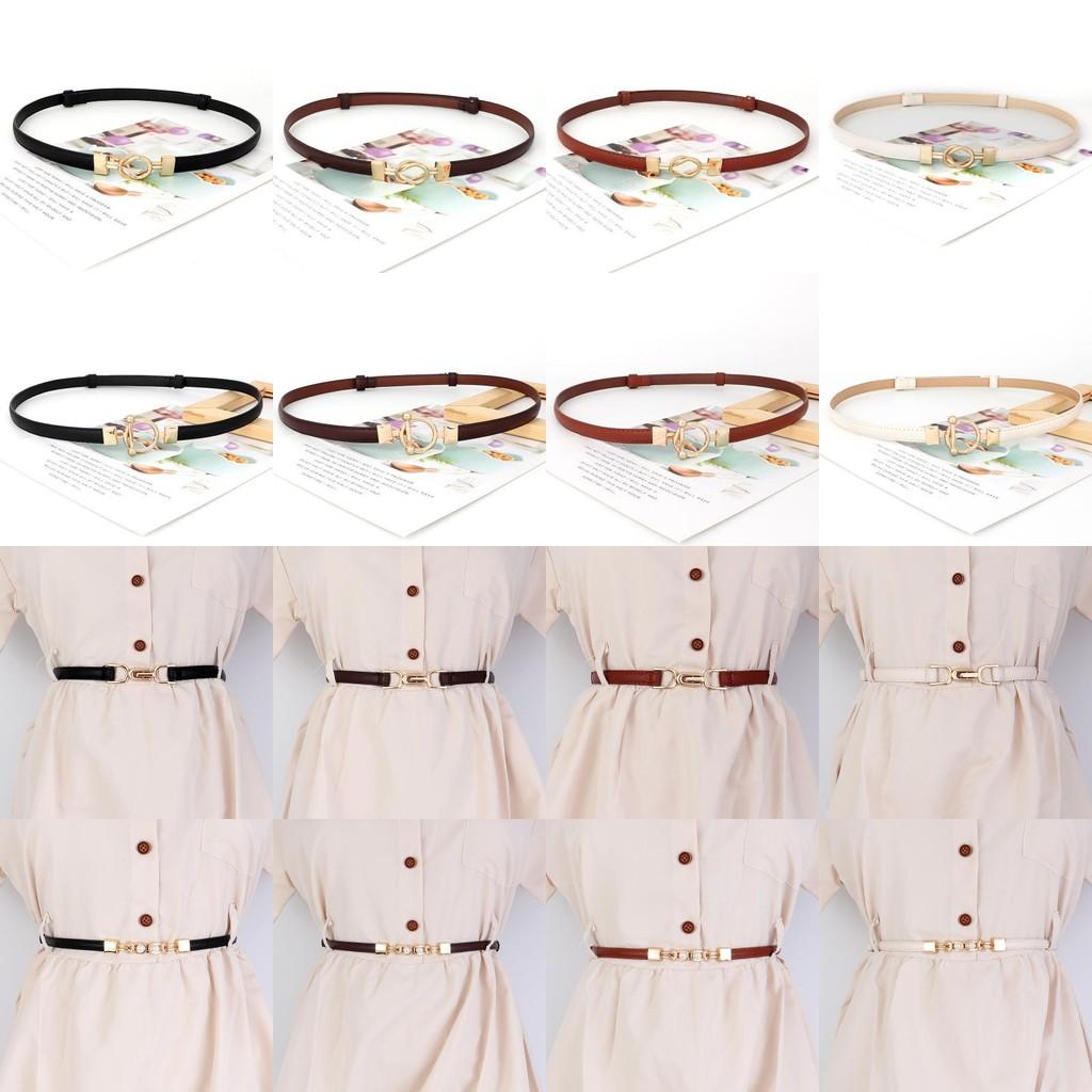 Pu Leather Minimalist Waist Belt With Metal Buckle For Office And Dresses Casual