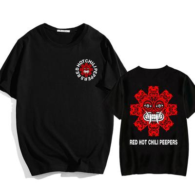 Red Hot Fire Squid Chili Peppers T-Shirts Streetwear Hip Hop Sommer Baumwoll-T-Shirt Lässig Rock Grafikdruck T-Shirts Rundhals