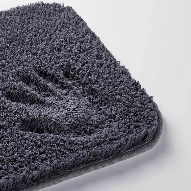 Home Bath Mat Non-slip Bathroom Carpet Soft Coral Fleece Memory Foam Rug Mat Kitchen Toilet Floor Decor Washable 600x900mm