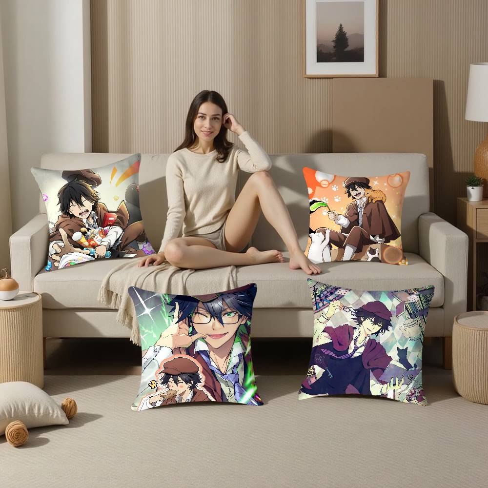 Bungo Stray Dog Edogawa Ranpo Pillow Case Plush Fabric Soft  Pillowcase Double Sided Print Cushion Cover Household Gifts