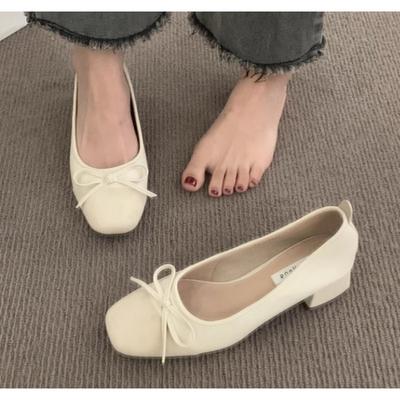 Fashion New Women Cute Ballerina Low Heel Shoes Lady Slipony Butterfly Knot Vintage Kawaii Mocasines Loafers Girl Lolita Mom Shoes