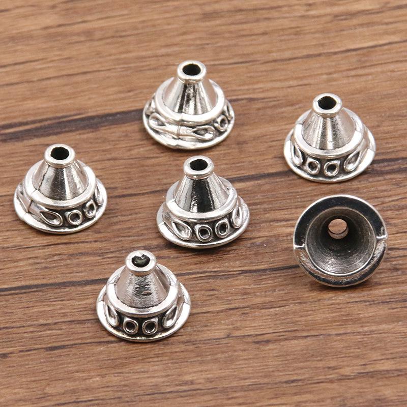Antique Silver Flower Spacer Beads: Multi-Style, Hollow Design for DIY Bracelets & Necklaces