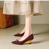 Fashion Pointed Toe Wedge Heel High Heels Women's 2025 New Temperament Shallow Mouth Fashion Single Shoes
