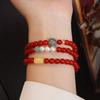Three-circle Natural Agate Bracelet Bracelet.fashion Women Daily Jewelry Gift