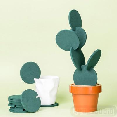 Sous-verre cactus coussin isolant créatif pour tasse tapis antidérapant pour table à manger imperméable et anti-brûlure joli coussin ornement rangement