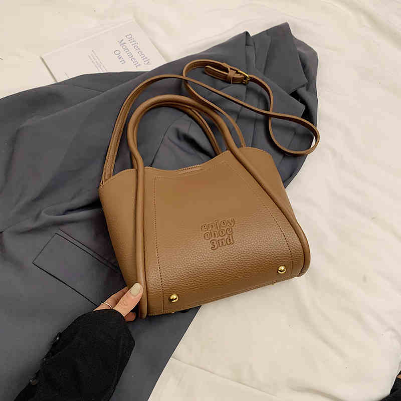 Модные женские маленькие сумки-ведра Классический дизайн с застежкой-защелкой из мягкой — фото 8