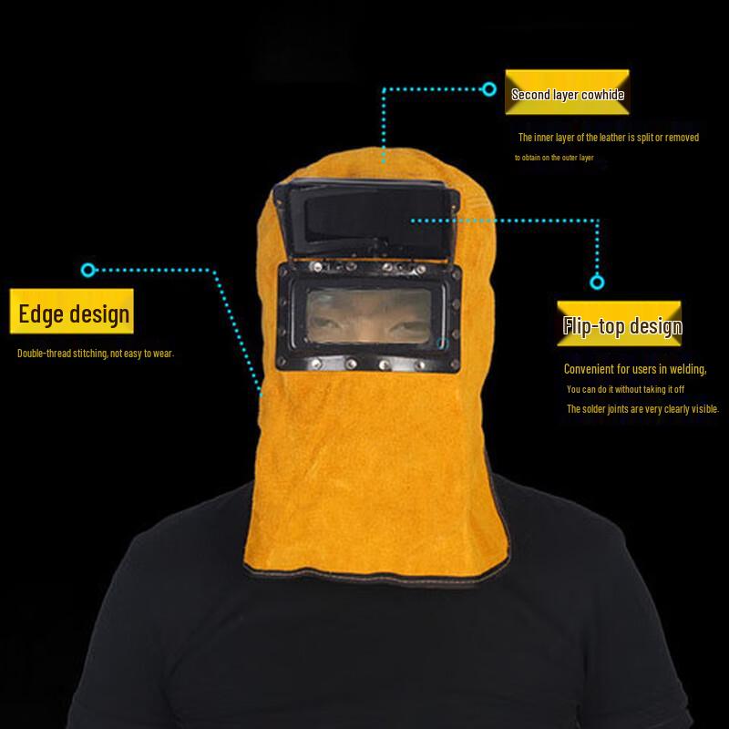 HUAZHENMIAN Auto-Darkening Cowhide Welding Helmet