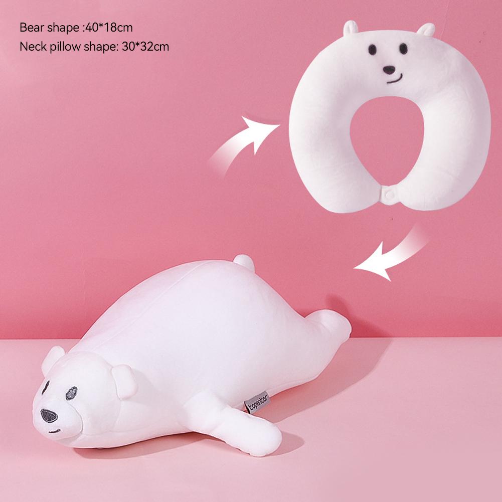 Perne de călătorie deformabile 2 în 1 în formă de U, adulți/copii, pinguini, pisici, pernă de călătorie în formă de animal, jucărie de pluș, pernă pentru gât