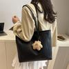 Simple Solid Color Armpit Bag for Women Large Capacity Vintage Style Shoulder Handbag