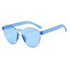 Fashion Rimless Transparent Sunglasses UV400 Oval Frameless Sun Glasses Vintage Red Pink Blue Yellow Orange Eyewear Gafas De Sol