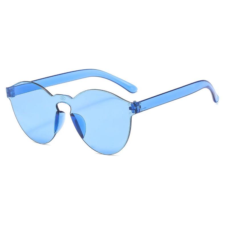 Fashion Rimless Transparent Sunglasses UV400 Oval Frameless Sun Glasses Vintage Red Pink Blue Yellow Orange Eyewear Gafas De Sol