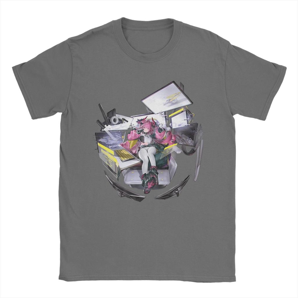 Printed Laevatain Arknights Endfield T Shirt For Unisex Cotton Tee Shirt Short Sleeve Clothes