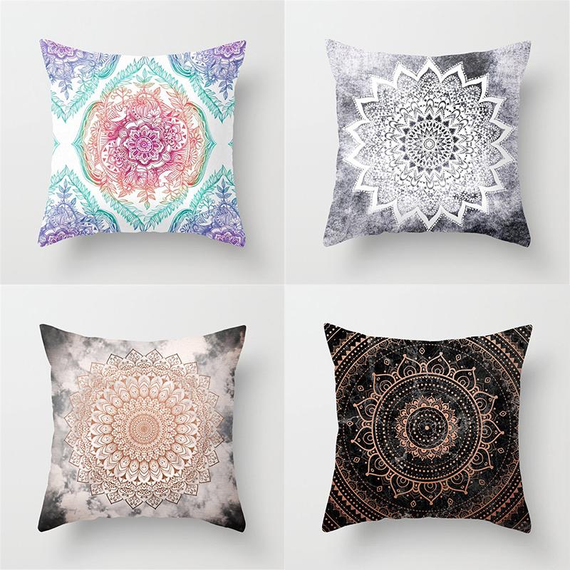 

45x45 см Мандала Цветочный Декоративный Наволочка Богемный Наволочка Гостиная Диван Офисное Сиденье Автомобильная Подушка Украшение Дома
