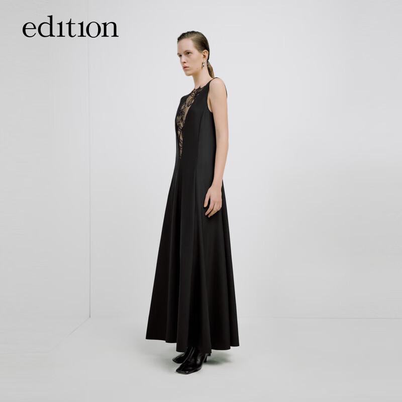 

Autumn Lace Panel A-line Maxi Dress M 165