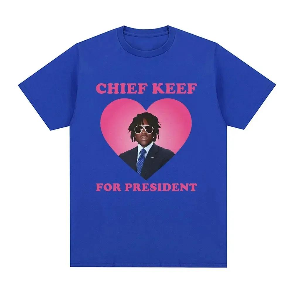 Rapper Chief Keef for President T Shirt Men Fashion Casual Short Sleeve T-shirt Aesthetic Vintage Oversized T-shirts Streetwear