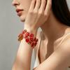 Opening Design Cuff Bangle Bracelet Stainless Steel Flower Opening Ladies Bangle  Romantic Gift