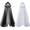 Black Bridal Shawl Witch Cosplay Cloak Halloween Cape Game Party Costume Props Holiday Dress Up Vampire Costume