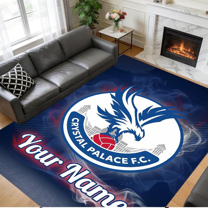 Crystal Velvet Rug Custom Name Text, Soft Non Slip Floor Mat Home DecorCrystal Palace