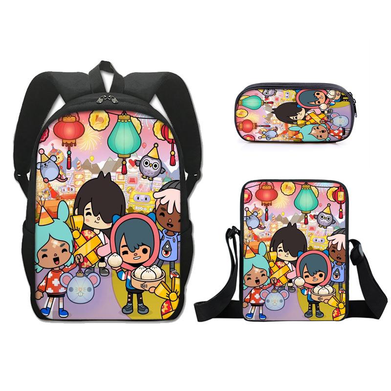 Iconic Distinctive Cool The Midnight Gospel 3D Pattern 3pcs/Set pupil Schoolbags Outing Laptop Daily Pack Sling Carrier Pen Case