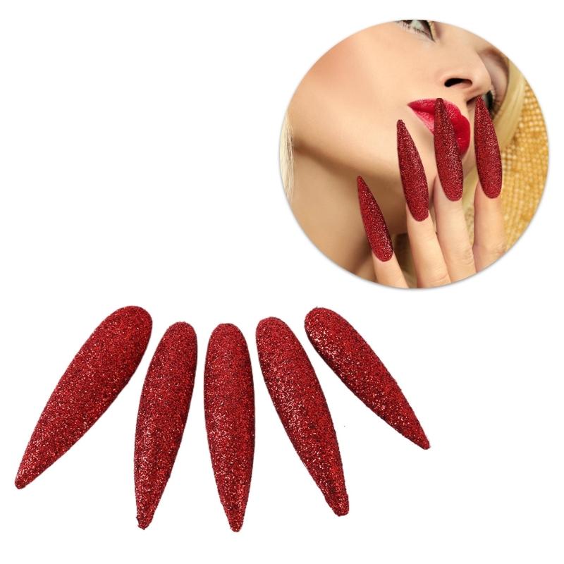 10Pcs Glittering Halloween Fingernails Halloween Claws Nails Tip Halloween Cosplay Accessories For Women Masquerade