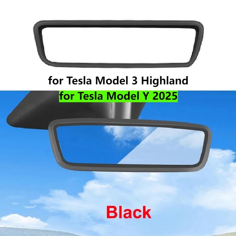 Für Tesla Model 3 Y Juniper Highland 2025 Mittelkonsolen-Armlehnenpolster Kabellose Ladefläche Bildschirm Rückspiegel Schutzrahmen