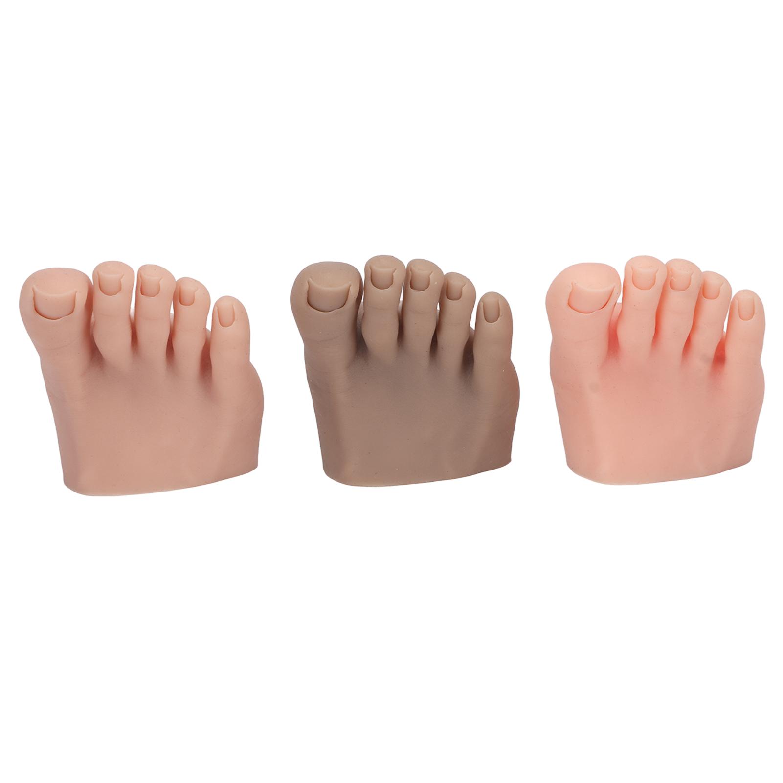 

Набор из 3 шт. Модель искусственной стопы для практики татуировки Мягкий силикон Тренировочный дисплей для нейл-арта Модель половины стопы