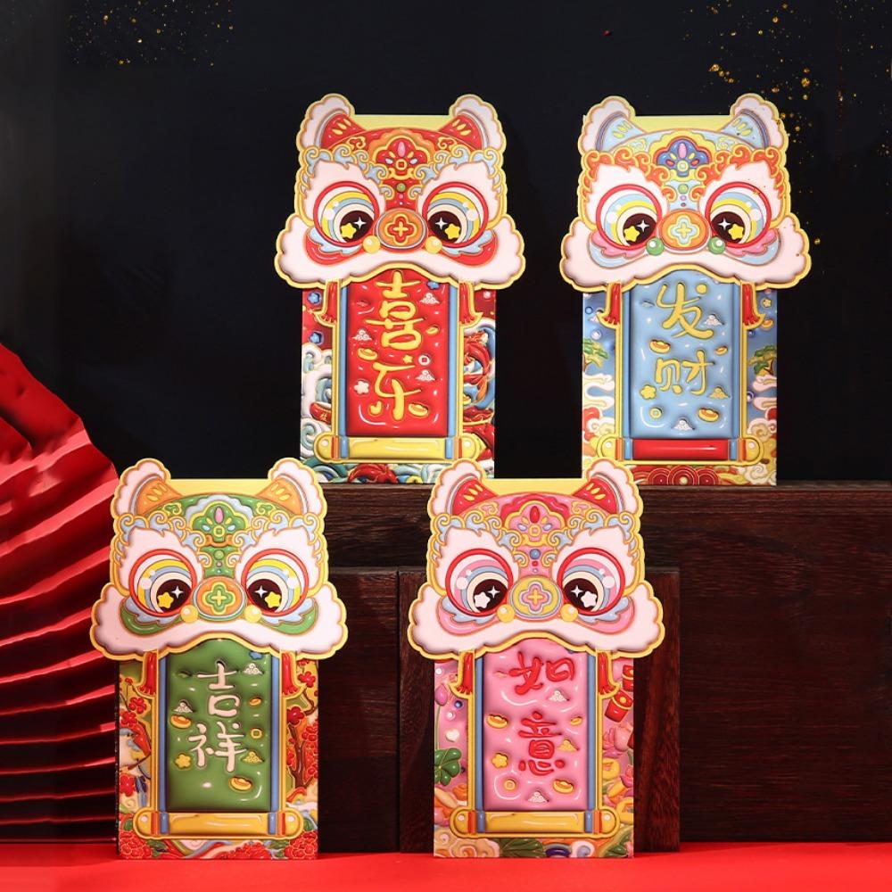 

4pcs/set Chinese Style Snake Year Red Packets Besh Wishes Money Packet Red Envelopes New Year 4pcs/set