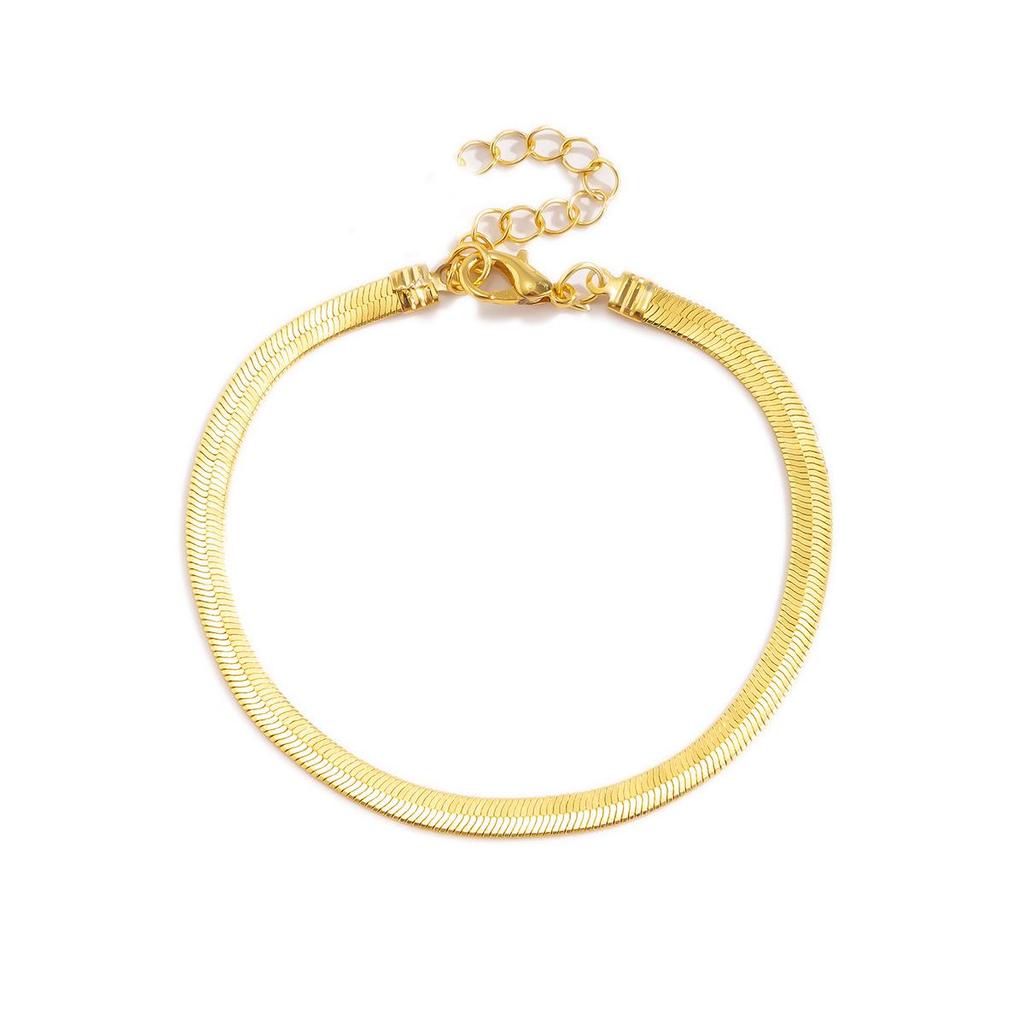 European & American Cross-Border Short Sequin & Flat Snake Chain Bracelet for Women