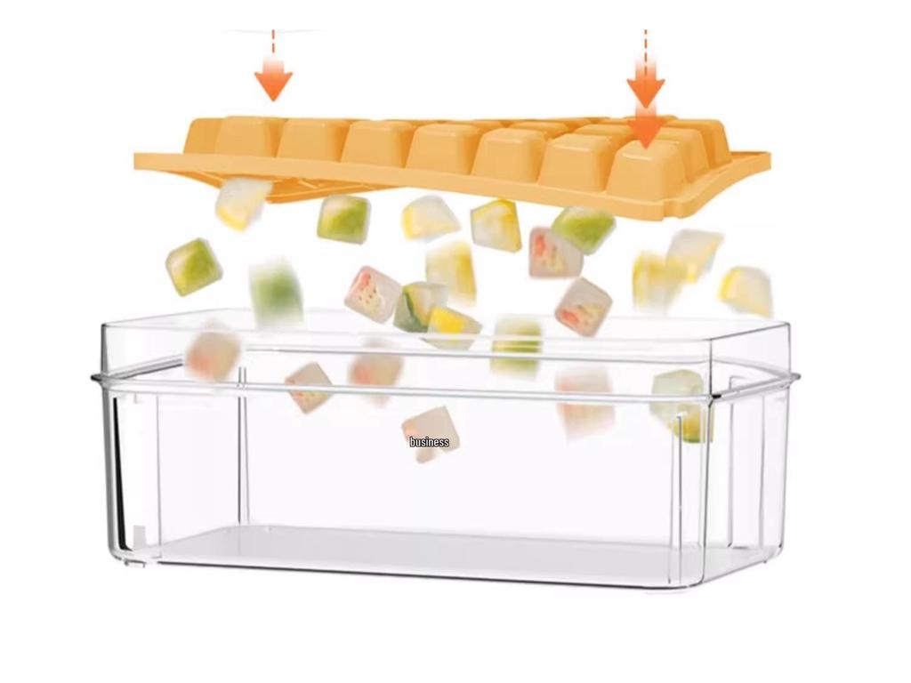 Press-Type Ice Cube Tray with Lid - Food Grade Storage Box for Homemade Ice Cubes