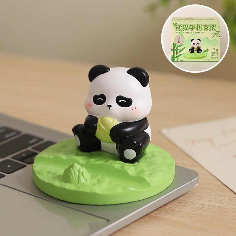 

Новая мультяшная подставка для мобильного телефона в виде панды, настольное украшение, ленивая подставка для планшета, фигурка из смолы, подарок для мужчин и женщин
