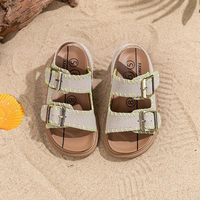 

Новые сандалии Детская обувь для детей Сандалии 2025 для девочек и мальчиков Дышащие балетки Летние удобные пробковые сандалии 27(insole 17.5cm) серый