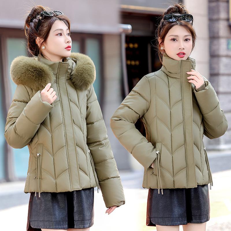 Winter New Cotton-padded Clothes Women's Korean Version Slim-fitting Women's Cotton-padded Clothes Short Fur-collared Cotton-padded Clothes Women's