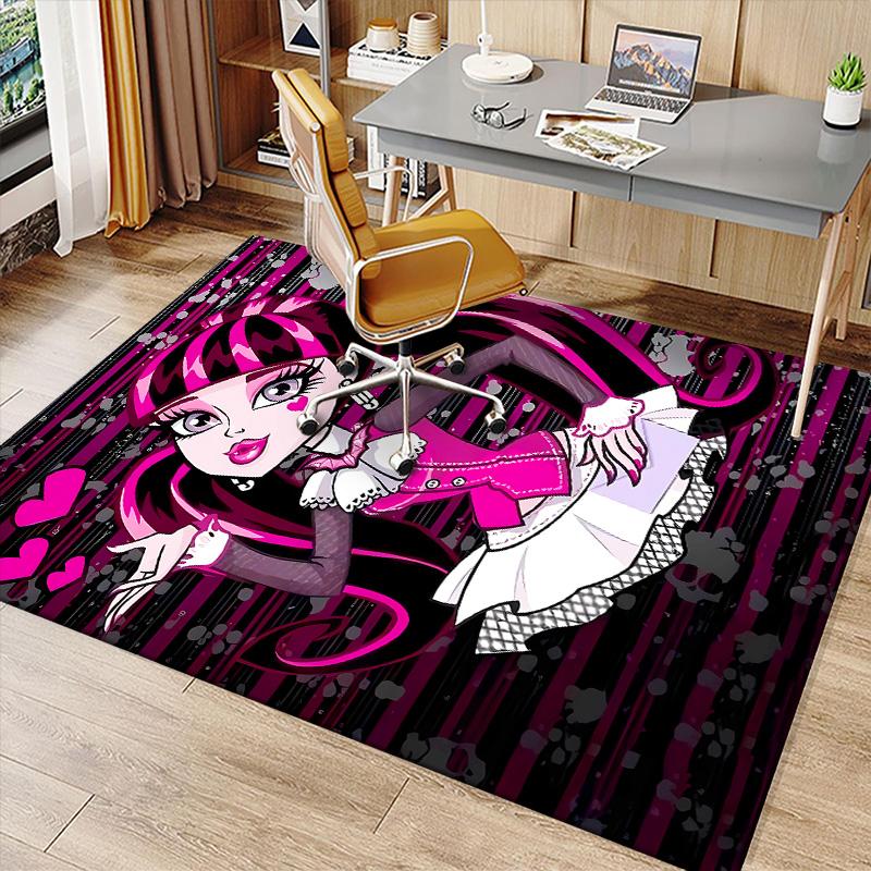 Monster High1 Printed Absorbent Washable Carpet, Non-Slip Bathroom Mats, Kitchen Rugs, Yoga Mat,Living Room Entrance, Camping Picnic Rugs