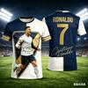 Men's Summer 3D Ronaldo Print Football Sports T-Shirt, Breathable and Quick-Drying Material Design, Perfect Summer Gift for Fans