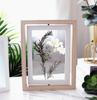 1 Pack 7 Inch Rotating Floating Picture Frames Double Sided Display with HD Glass Front Wooden Distressed Frame for Vertical or Horizontal Tabletop