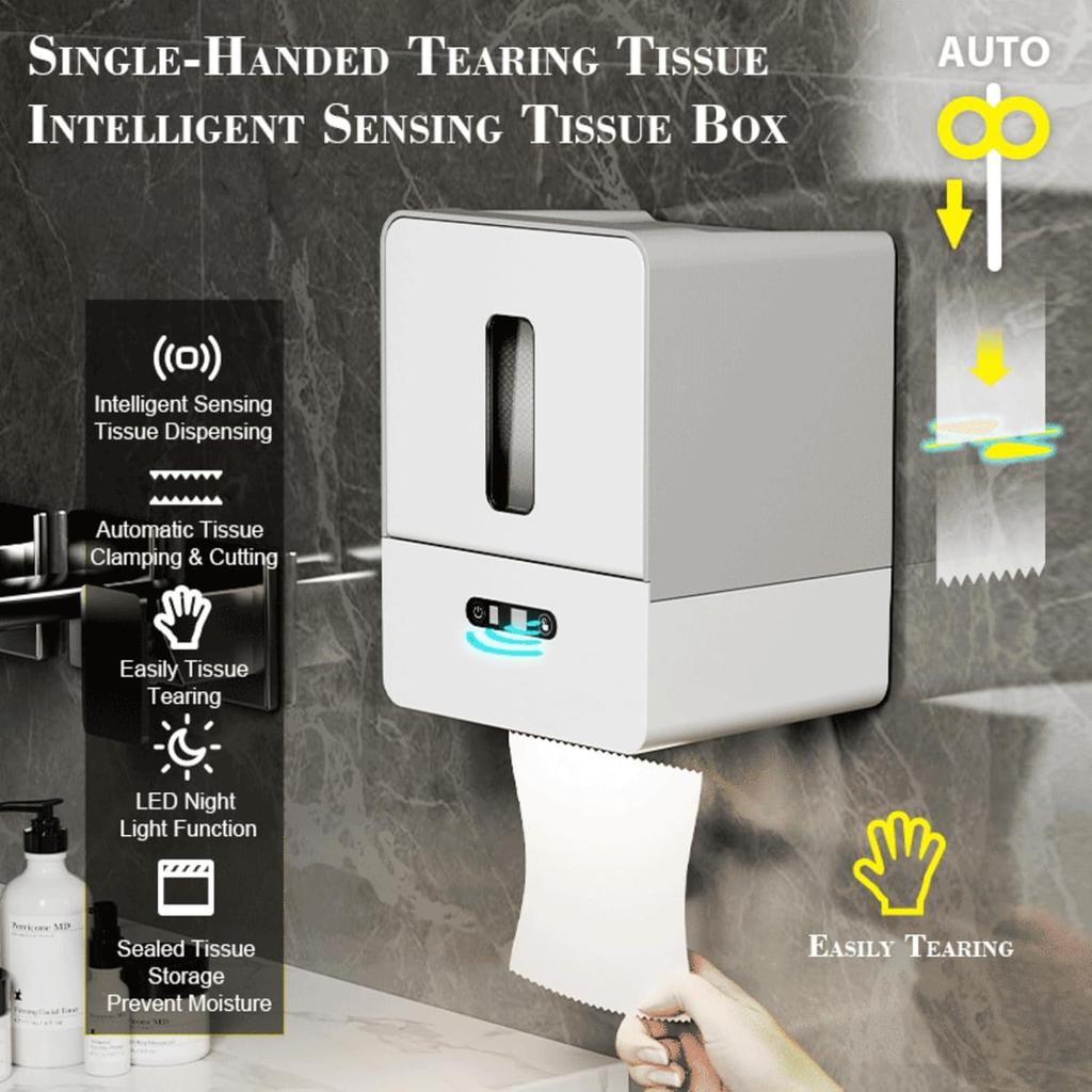 Automatic Paper Towel Dispenser Touchless for Kitchen Bathroom Wall Under Counter Mount Auto Cabinet Smart Touch Commercial Holder Electric Motion