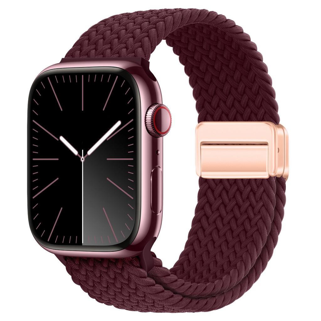 Elastisches Regenbogen-Nylon-Gewebe Apple Watch Armband mit Magnetverschluss