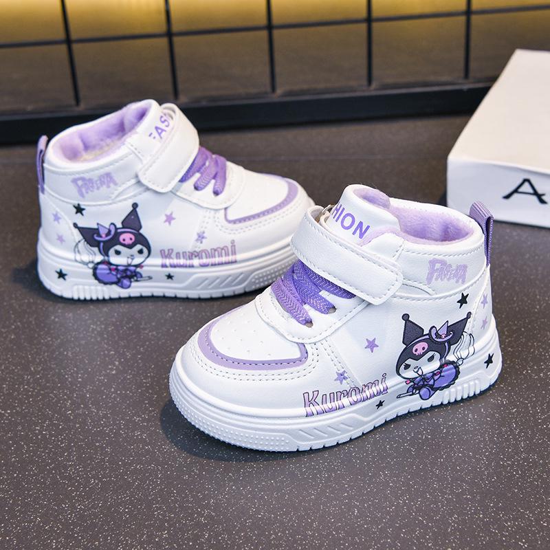 2025 Kinder High-Top Sportschuhe: Herbst/Winter Stil für Jungen, Cartoon-Leder für Mädchen, Bequeme Freizeitsneaker mit weicher Sohle