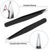 4Pcs/Set Premium Stainless Steel Precision Tweezers Beauty Brow Grooming Tool Set  Travel Use