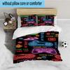 Neon Game Over Art 3PCS Bedding set,Ideal for 1pc Duvet Cover And 2pcs Pillowcases Perfect for Fan gift,Ideal for Bedroom, Dormitory