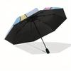 Hello Kitty, Penguin Automatic Open/Close Umbrella-Cute Umbrella with Cute Design, Portable 3-Fold Compact Umbrella for Men & Women, Hallowe