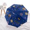 Eyes on the Moon  Cosmic Eye Pattern Fabric Umbrella, Portable 3 Fold Compact Umbrella for Men & Women,S206