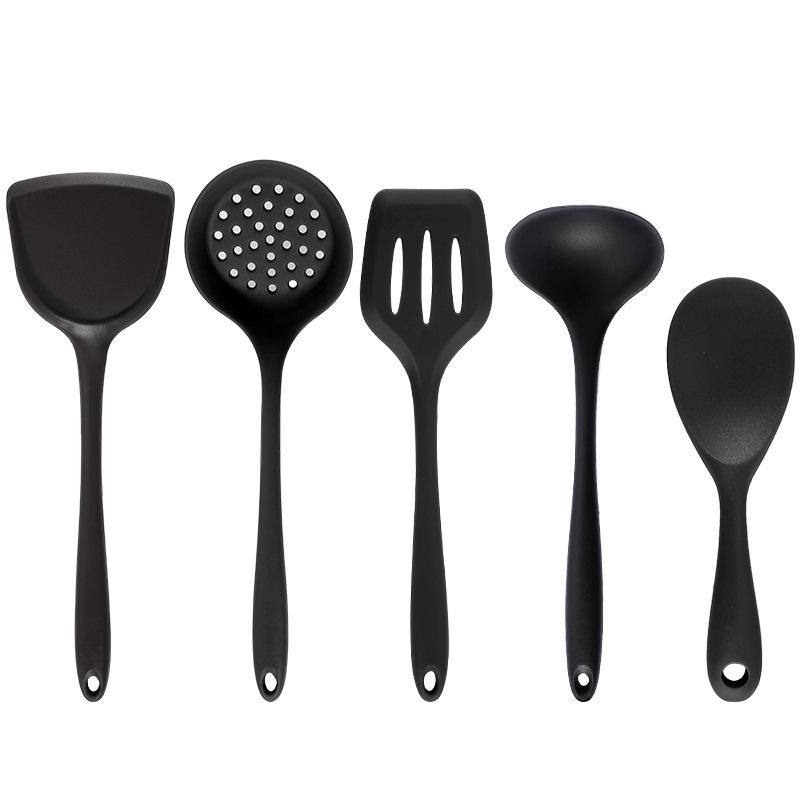 5-Piece Non-Stick Silicone Cookware Set: Spatula & Spoon Kitchen Utensils